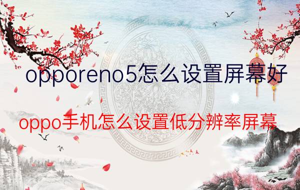 opporeno5怎么设置屏幕好 oppo手机怎么设置低分辨率屏幕？